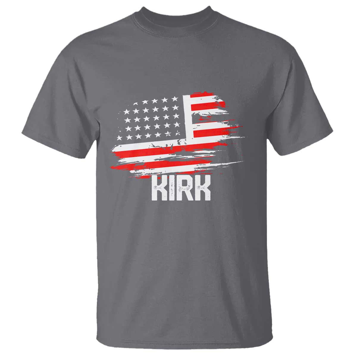 American Flag Kirk T Shirt Distressed Patriotic Team Charlie Tribute TS02 Charcoal Print Your Wear