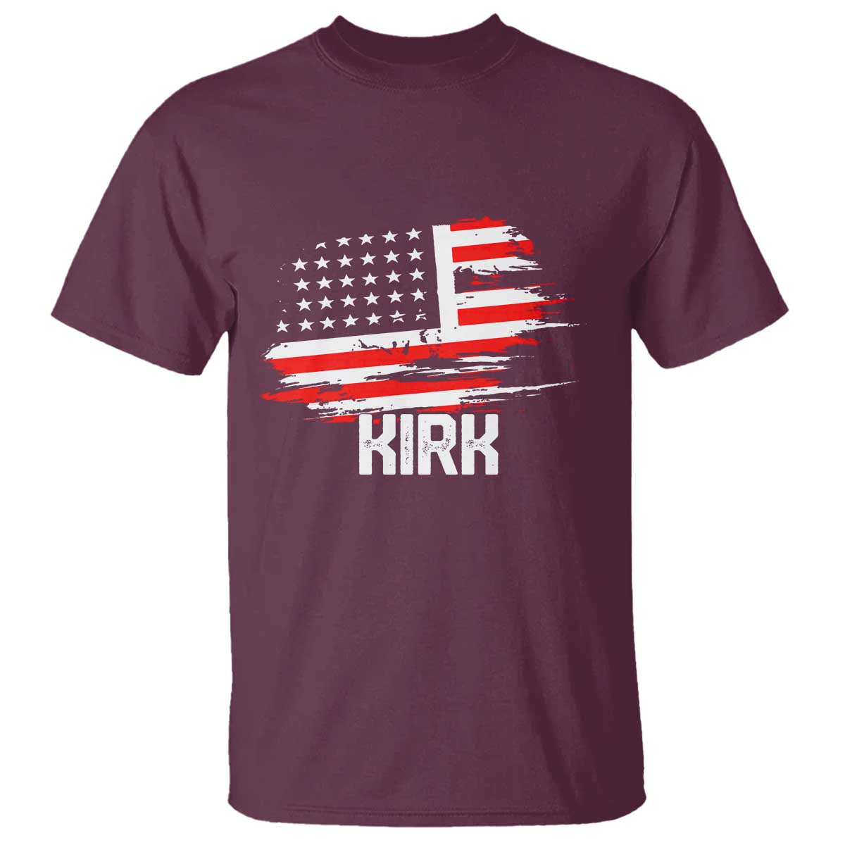 American Flag Kirk T Shirt Distressed Patriotic Team Charlie Tribute TS02 Maroon Print Your Wear