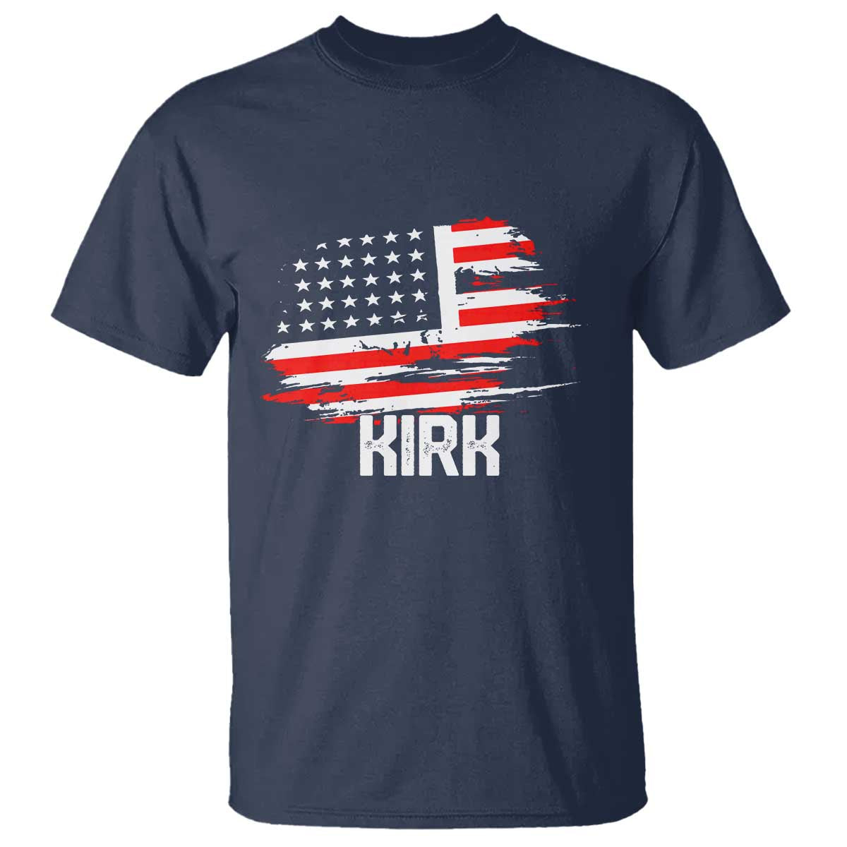 American Flag Kirk T Shirt Distressed Patriotic Team Charlie Tribute TS02 Navy Print Your Wear