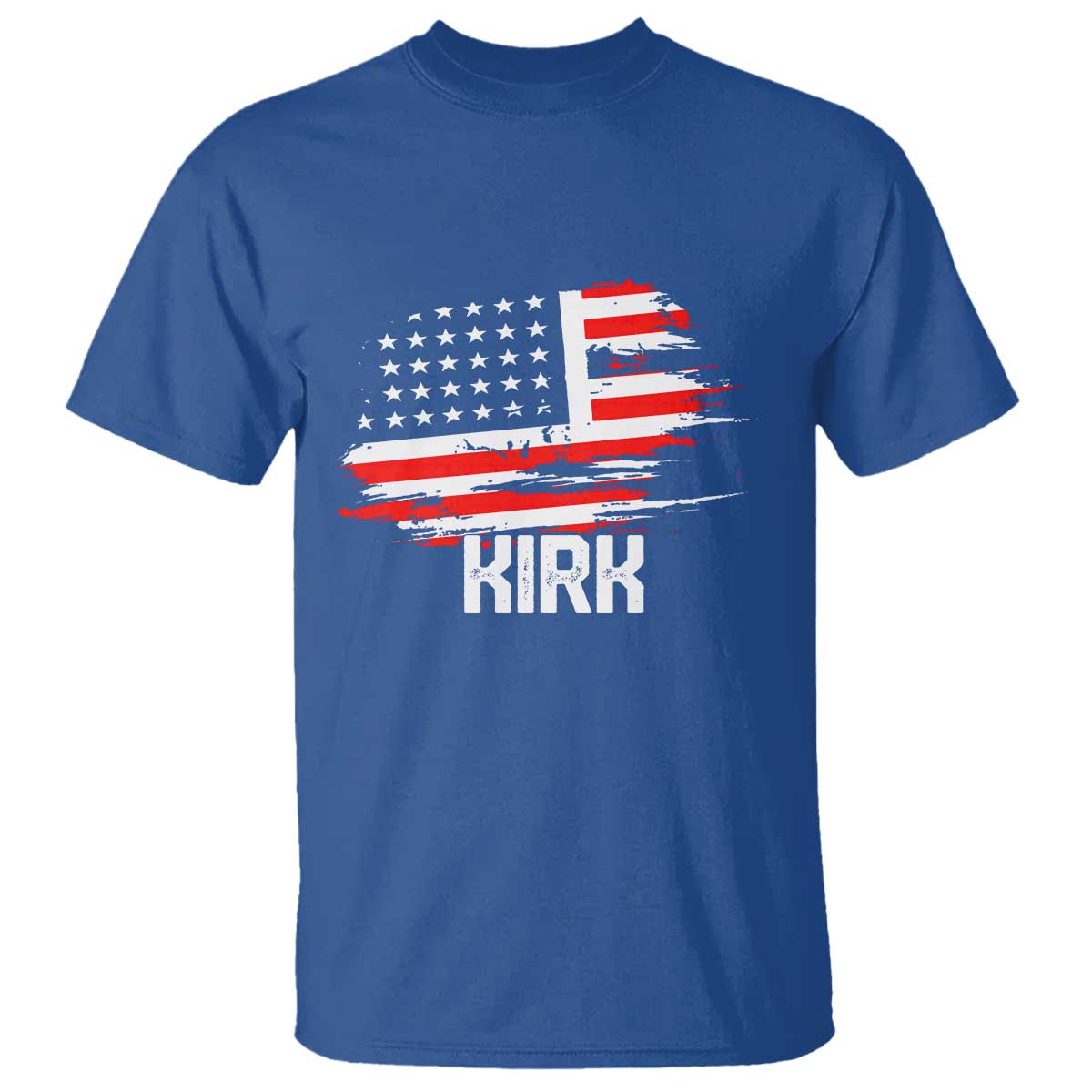 American Flag Kirk T Shirt Distressed Patriotic Team Charlie Tribute TS02 Royal Blue Print Your Wear