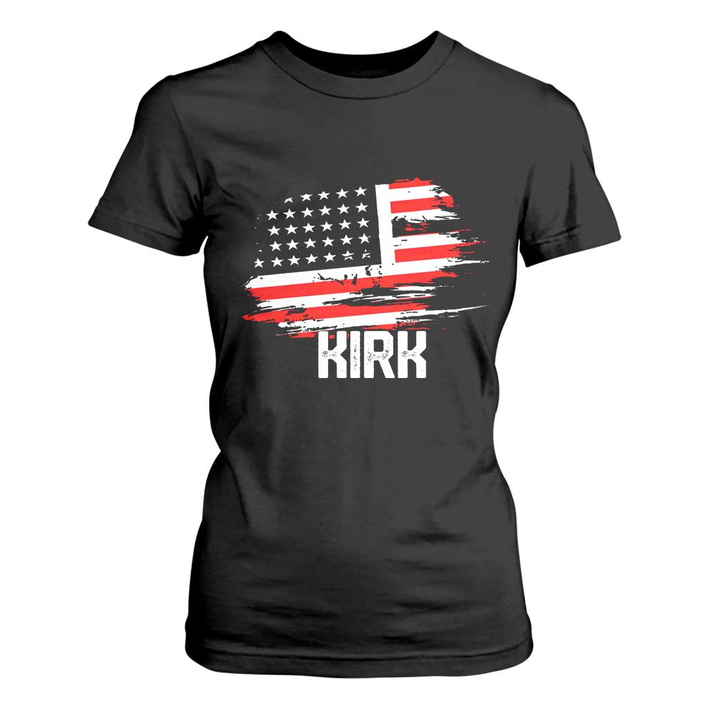 American Flag Kirk T Shirt For Women Distressed Patriotic Team Charlie Tribute TS02 Black Print Your Wear