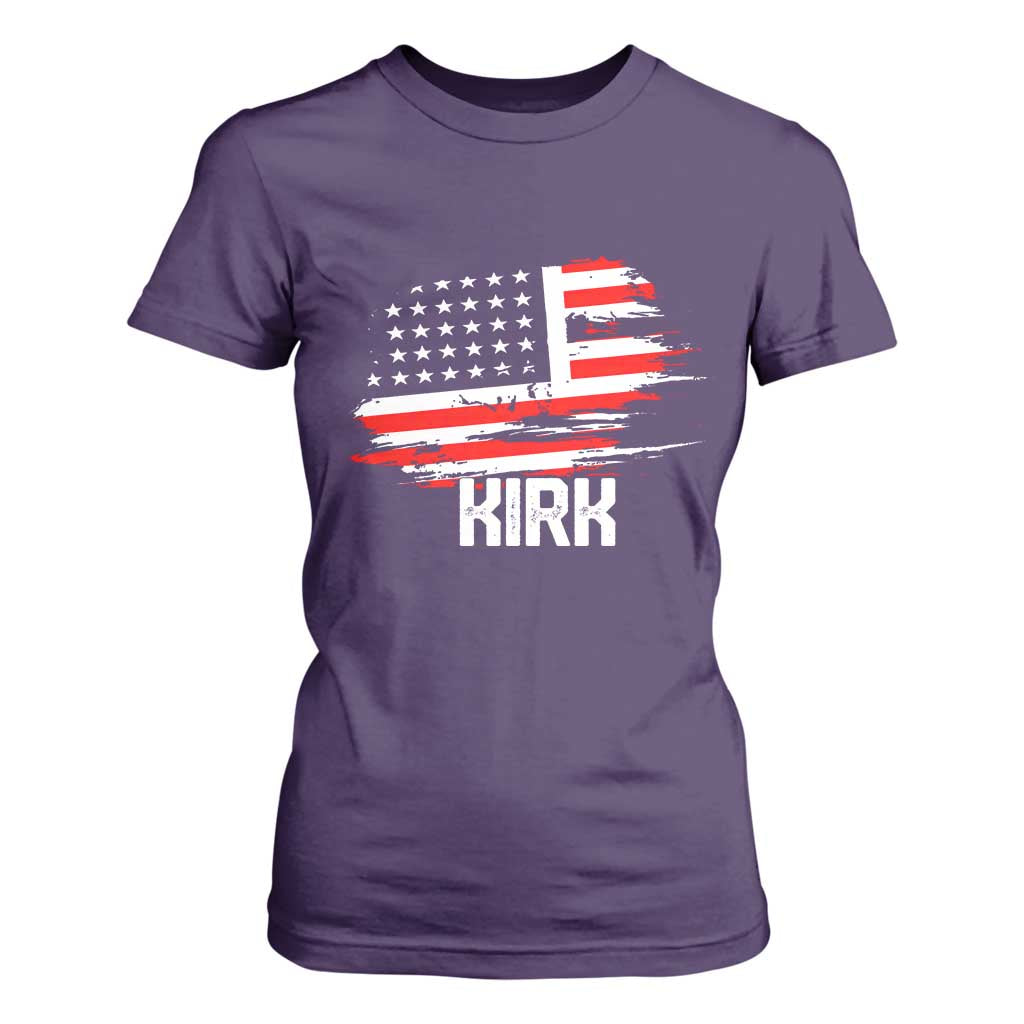 American Flag Kirk T Shirt For Women Distressed Patriotic Team Charlie Tribute TS02 Purple Print Your Wear