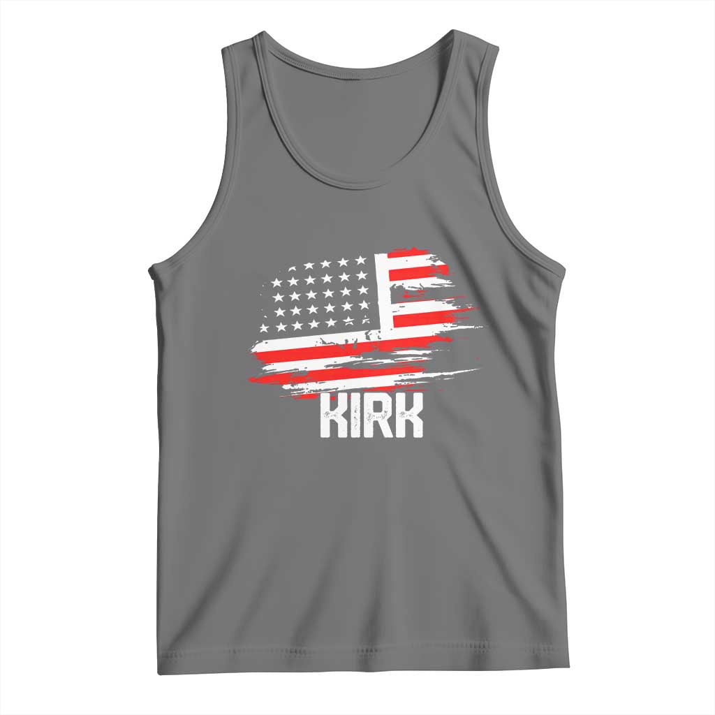 American Flag Kirk Tank Top Distressed Patriotic Team Charlie Tribute TS02 Black Heather Print Your Wear