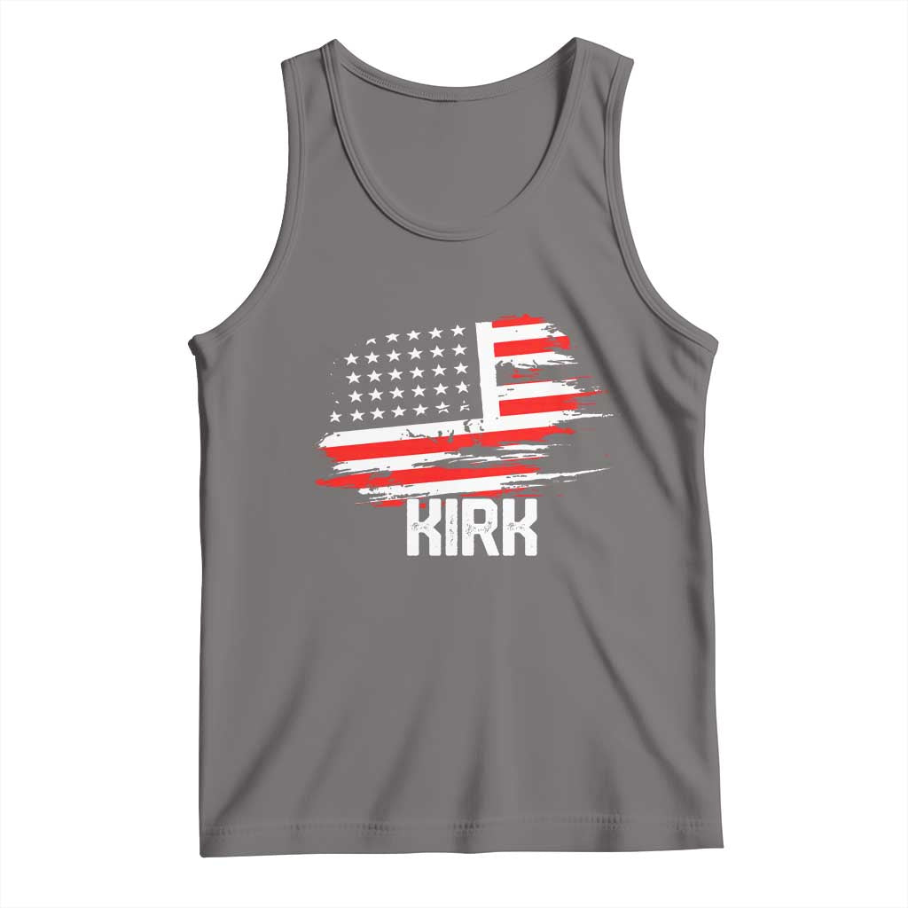 American Flag Kirk Tank Top Distressed Patriotic Team Charlie Tribute TS02 Deep Heather Print Your Wear