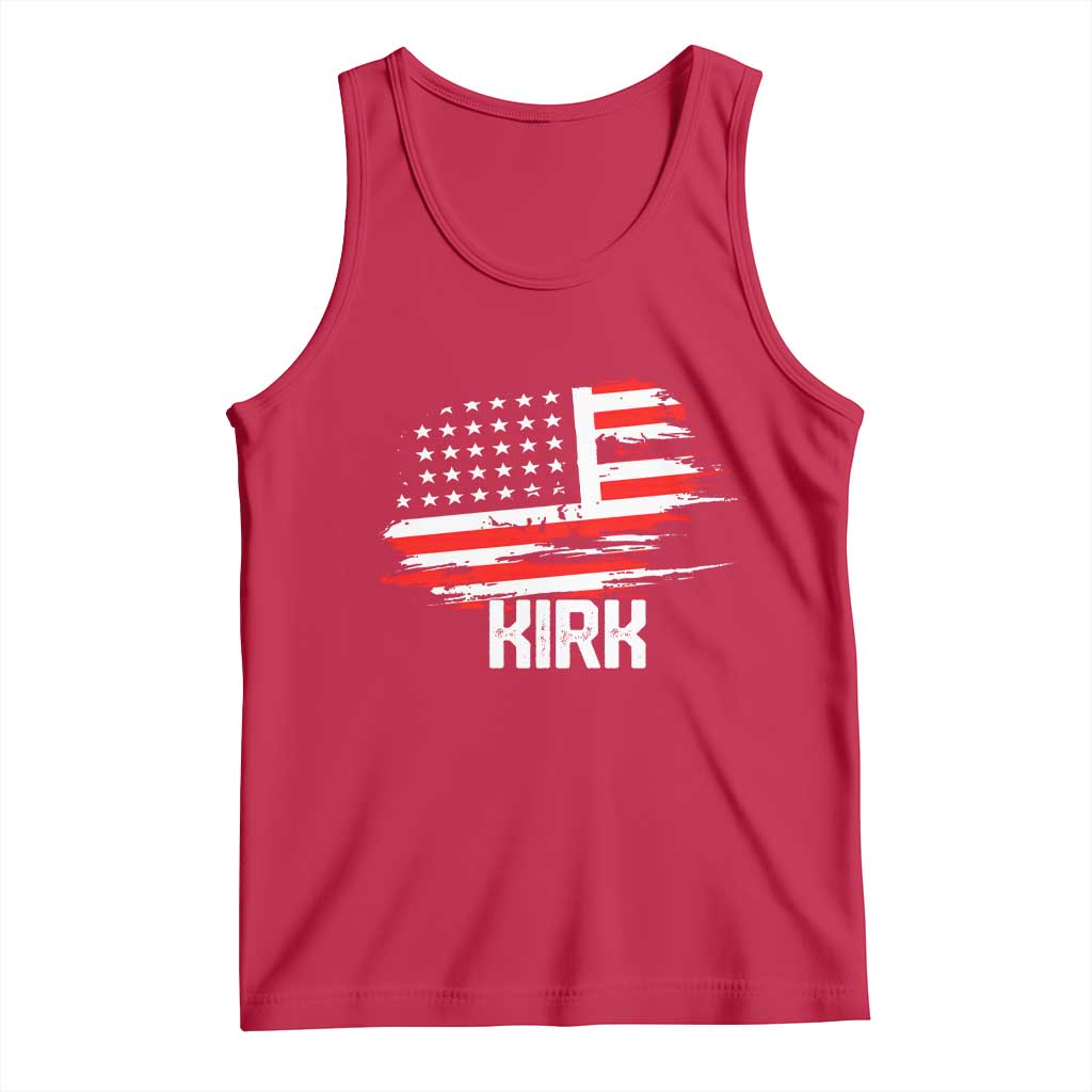 American Flag Kirk Tank Top Distressed Patriotic Team Charlie Tribute TS02 Red Print Your Wear