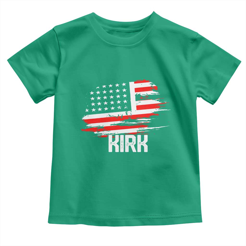 American Flag Kirk Toddler T Shirt Distressed Patriotic Team Charlie Tribute TS02 Irish Green Print Your Wear