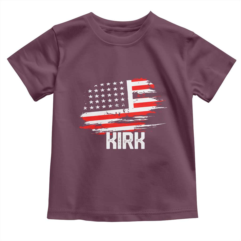 American Flag Kirk Toddler T Shirt Distressed Patriotic Team Charlie Tribute TS02 Maroon Print Your Wear