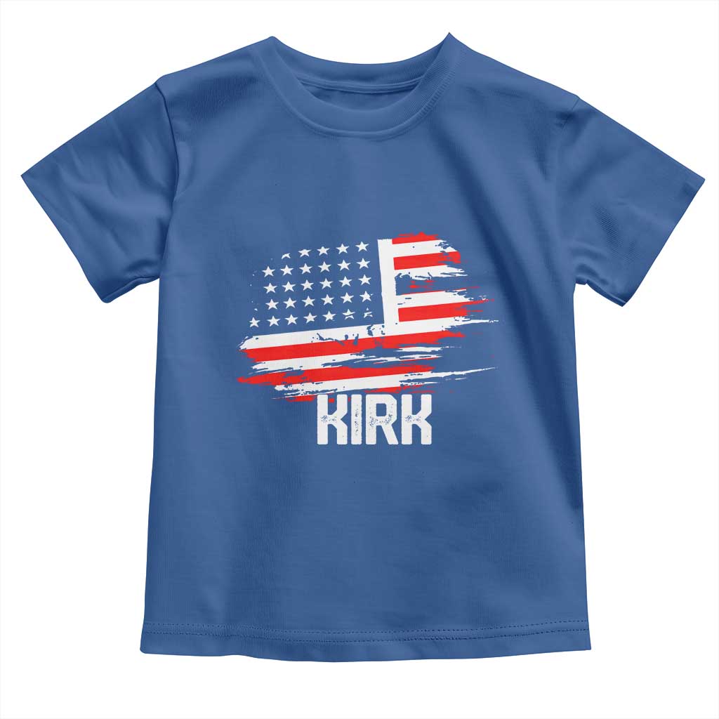 American Flag Kirk Toddler T Shirt Distressed Patriotic Team Charlie Tribute TS02 Royal Blue Print Your Wear