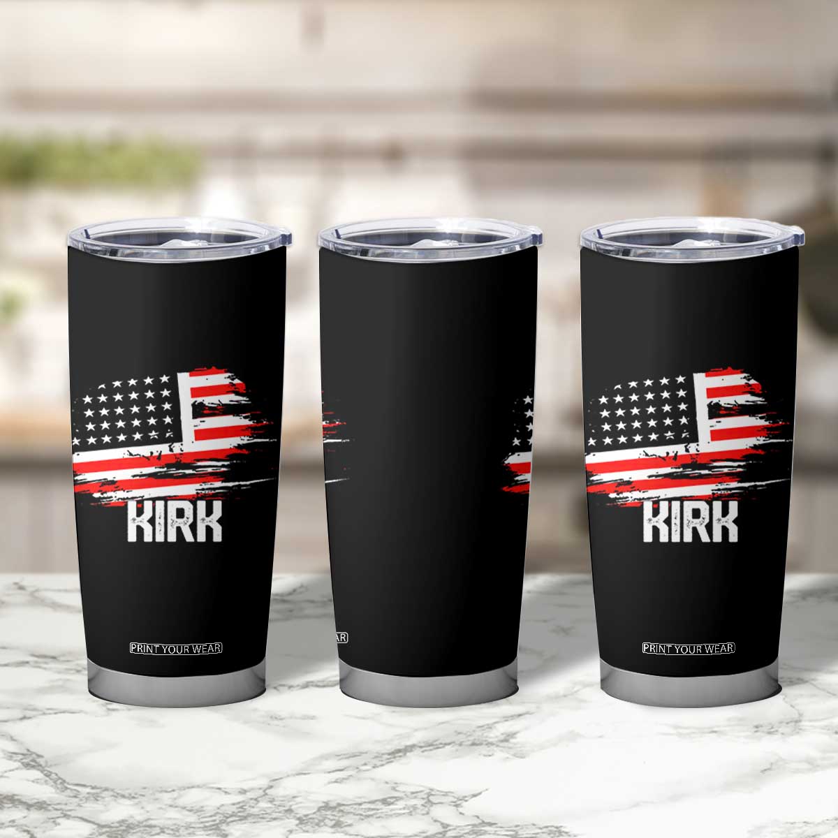 American Flag Kirk Tumbler Cup Distressed Patriotic Team Charlie Tribute TS02 Print Your Wear