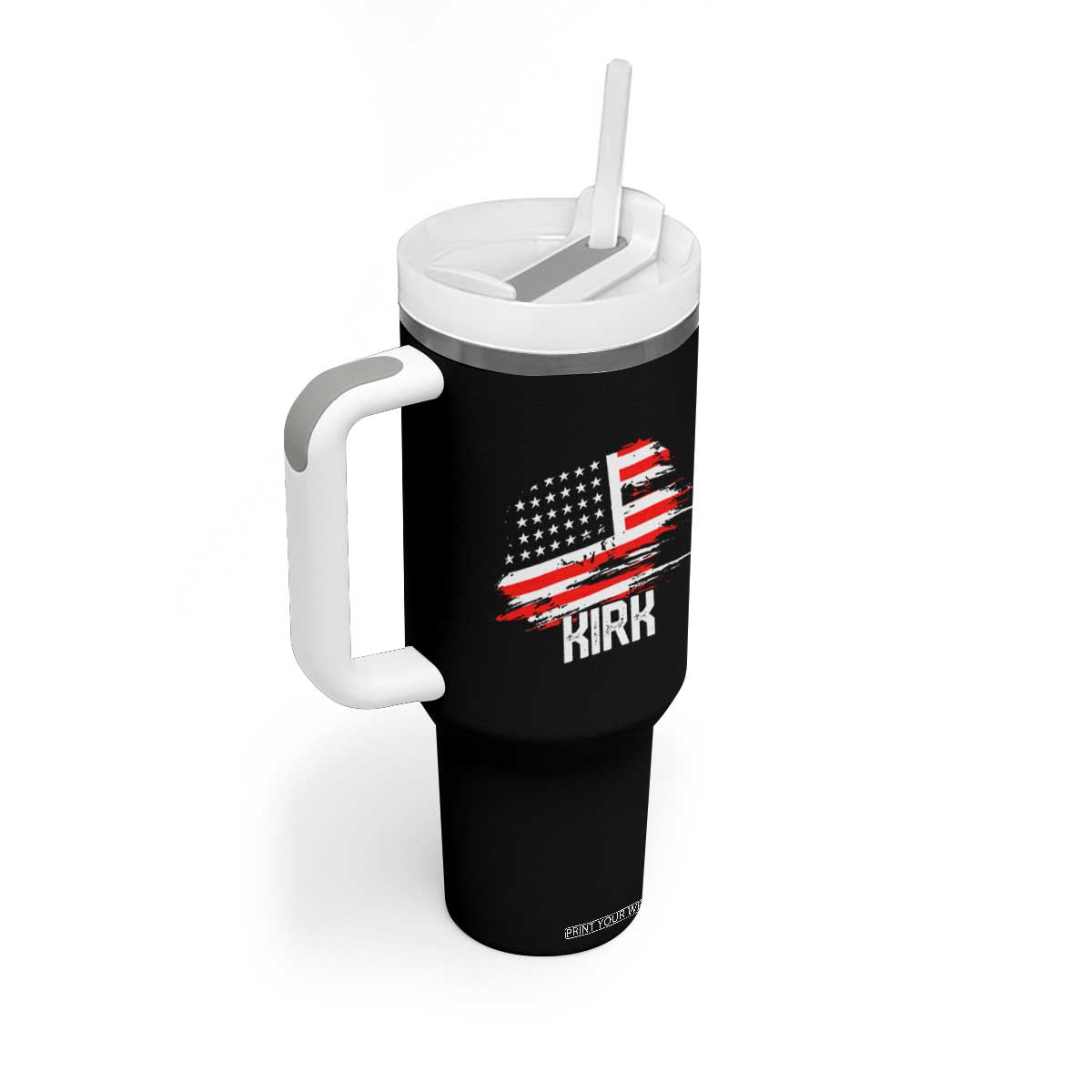 American Flag Kirk Tumbler With Handle Distressed Patriotic Team Charlie Tribute TS02 Print Your Wear