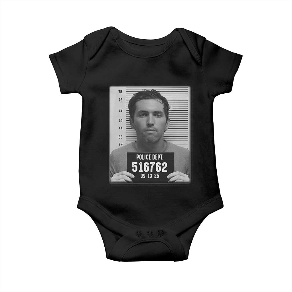Tyler Robinson Mugshot Baby Onesie Justice For Charlie Kirk TS02 Black Print Your Wear