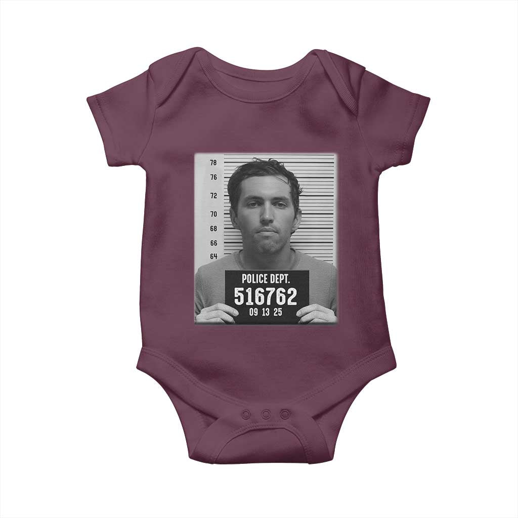 Tyler Robinson Mugshot Baby Onesie Justice For Charlie Kirk TS02 Maroon Print Your Wear