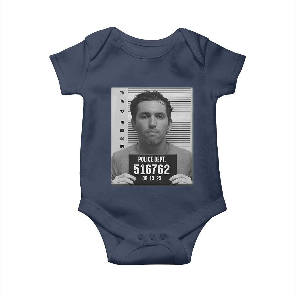 Tyler Robinson Mugshot Baby Onesie Justice For Charlie Kirk TS02 Navy Print Your Wear
