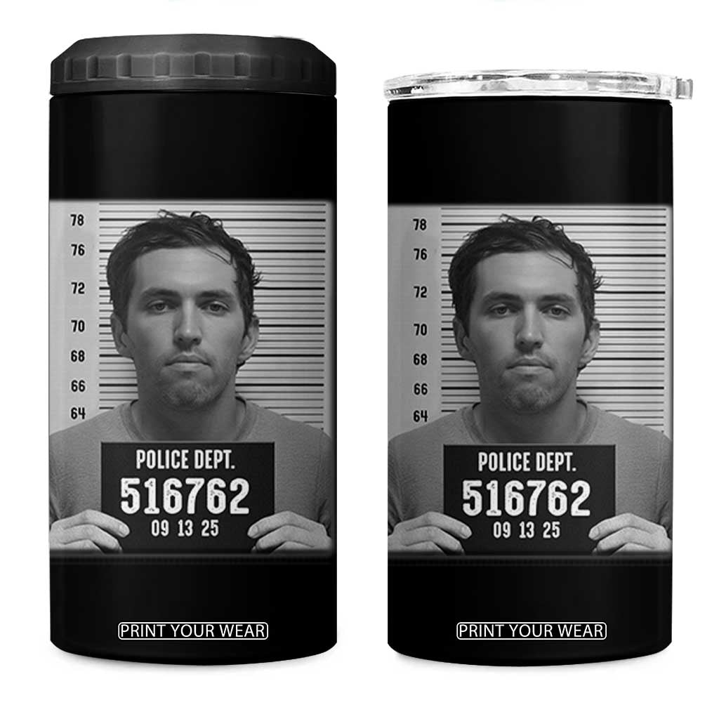 Tyler Robinson Mugshot 4 in 1 Can Cooler Tumbler Justice For Charlie Kirk TS02 One Size: 16 oz Black Print Your Wear