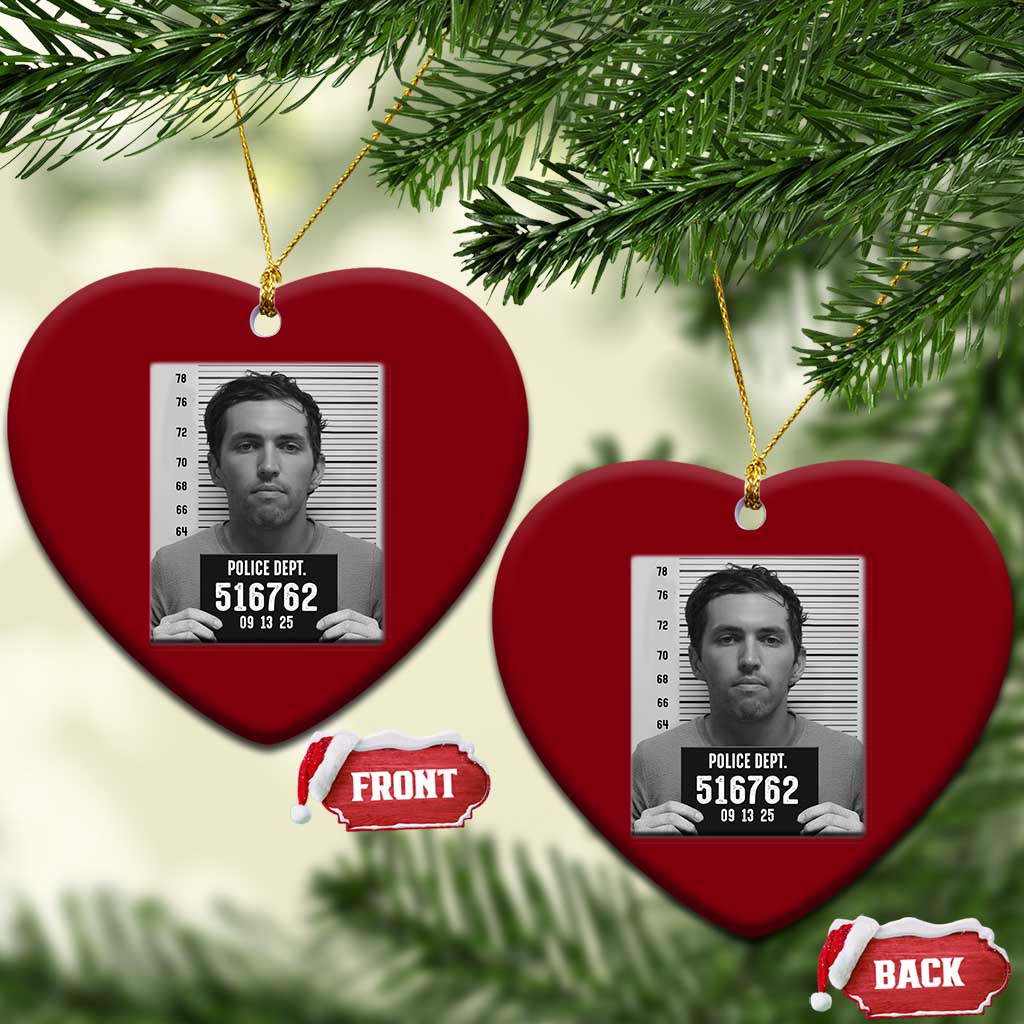 Tyler Robinson Mugshot Ceramic Ornament Justice For Charlie Kirk TS02 Print Your Wear