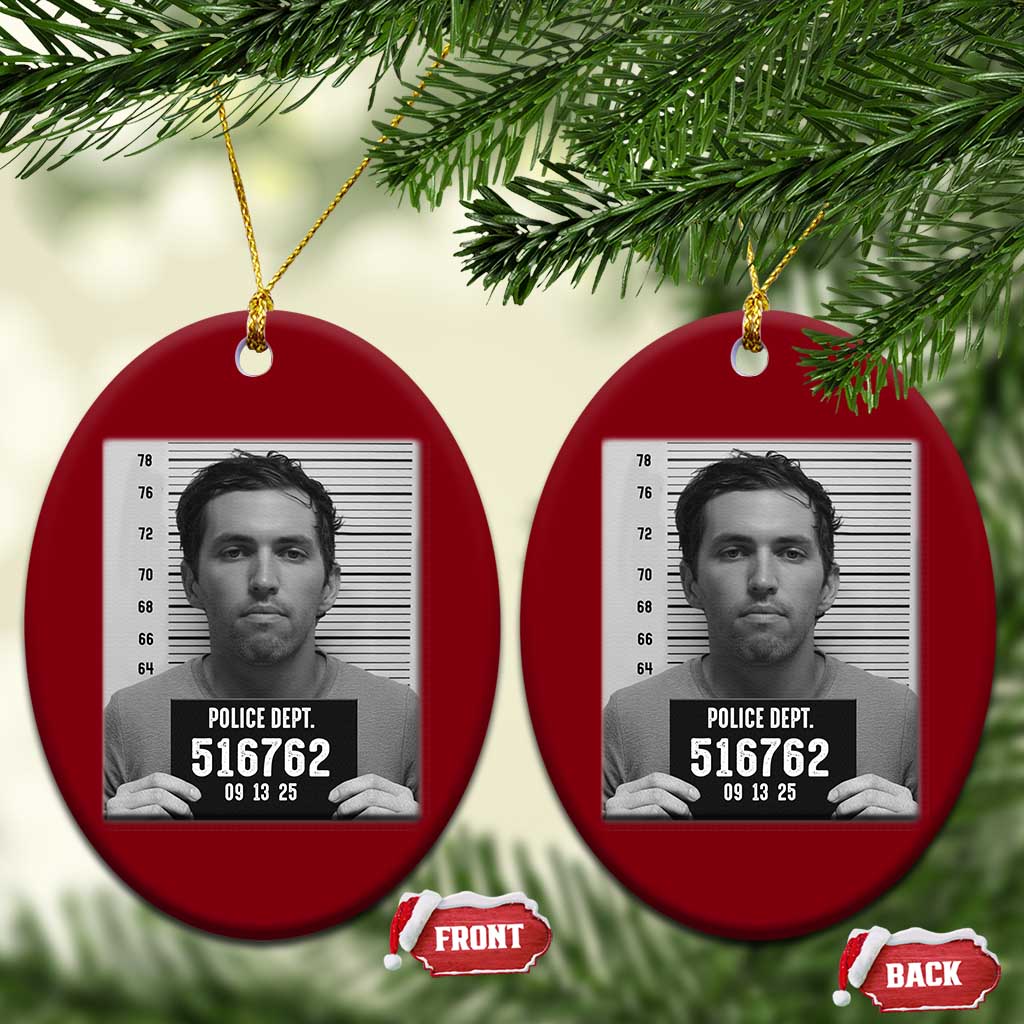 Tyler Robinson Mugshot Ceramic Ornament Justice For Charlie Kirk TS02 Print Your Wear