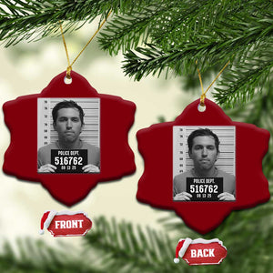 Tyler Robinson Mugshot Ceramic Ornament Justice For Charlie Kirk TS02 Print Your Wear