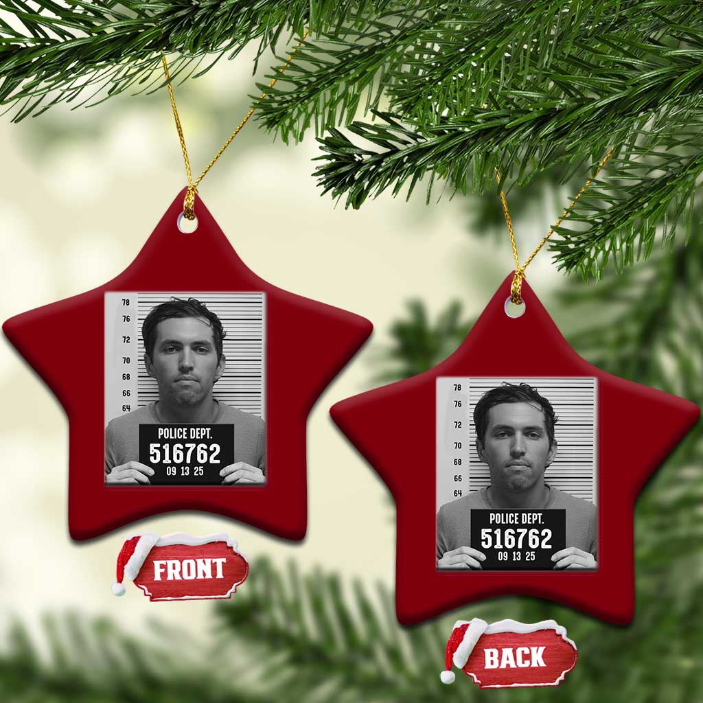 Tyler Robinson Mugshot Ceramic Ornament Justice For Charlie Kirk TS02 Print Your Wear