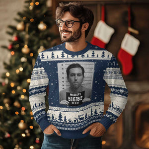 Tyler Robinson Mugshot Ugly Christmas Sweater Justice For Charlie Kirk TS02 Navy Beige Print Your Wear