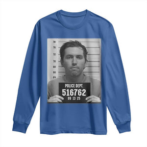 Tyler Robinson Mugshot Long Sleeve Shirt Justice For Charlie Kirk TS02 Royal Blue Print Your Wear