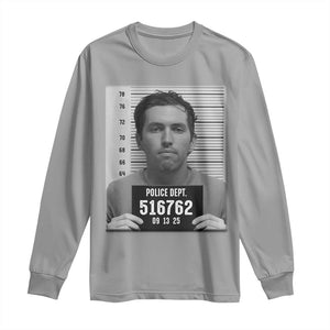 Tyler Robinson Mugshot Long Sleeve Shirt Justice For Charlie Kirk TS02 Sport Gray Print Your Wear