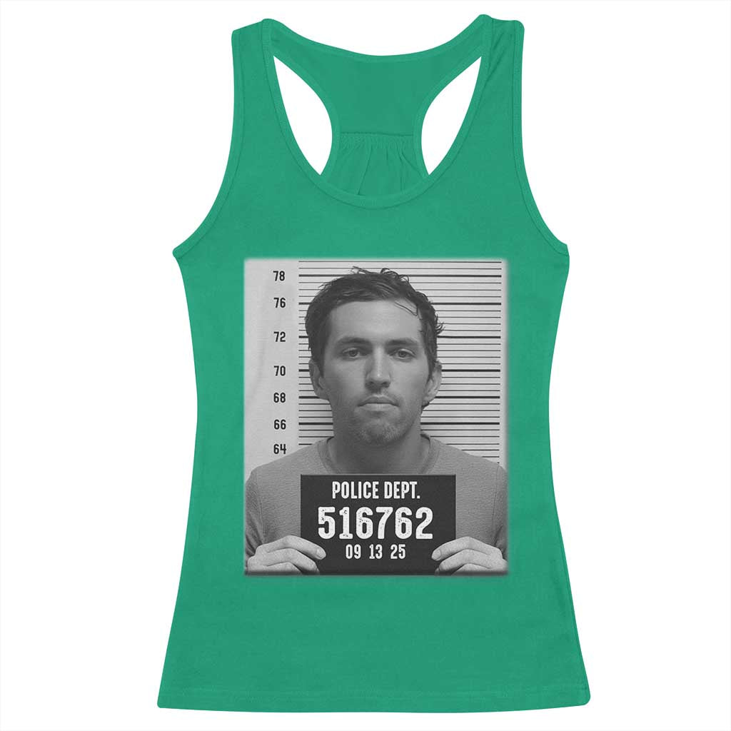 Tyler Robinson Mugshot Racerback Tank Top Justice For Charlie Kirk TS02 Irish Green Print Your Wear
