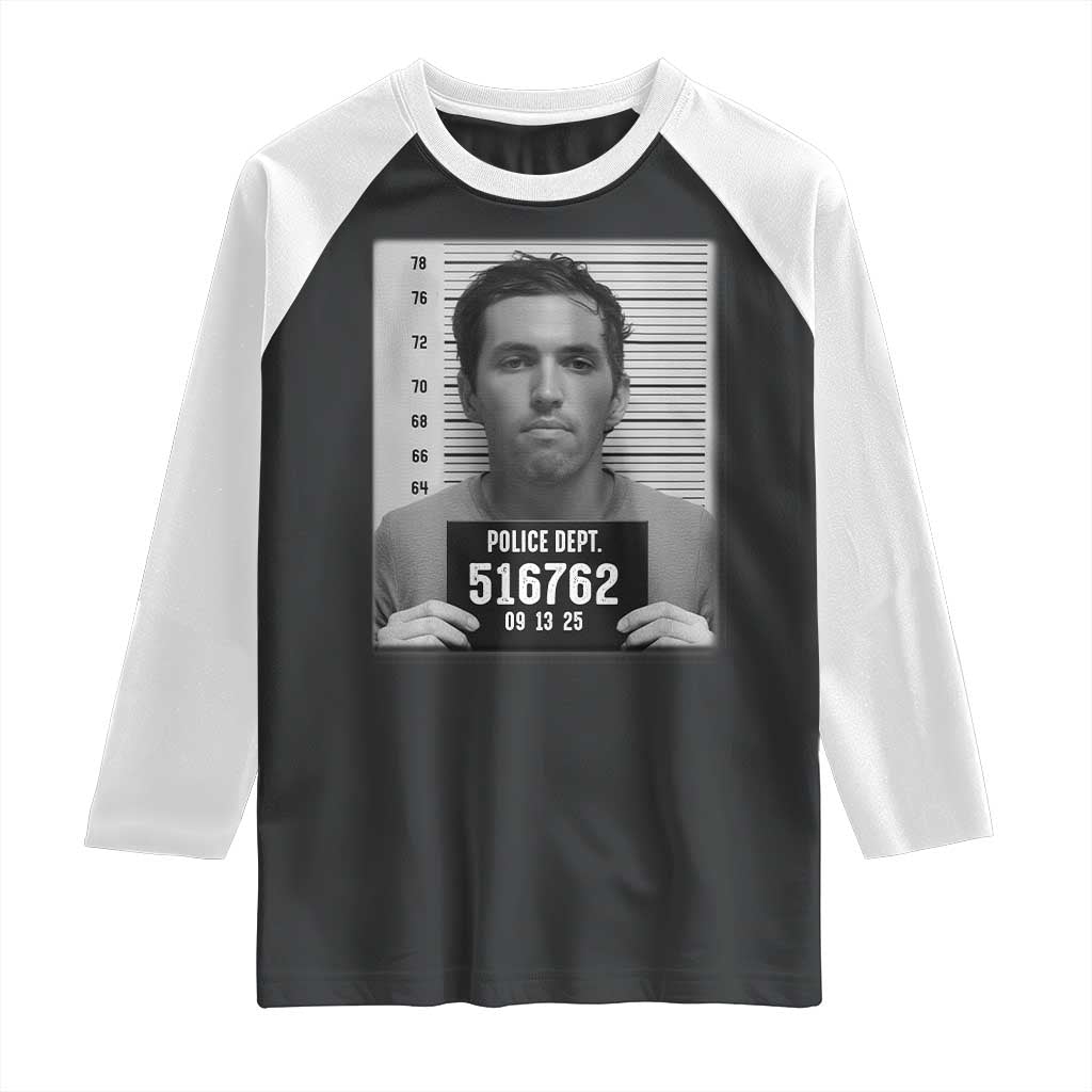 Tyler Robinson Mugshot Raglan Shirt Justice For Charlie Kirk TS02 Black White Print Your Wear