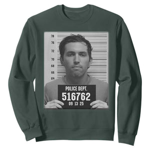 Tyler Robinson Mugshot Sweatshirt Justice For Charlie Kirk TS02 Dark Forest Green Print Your Wear