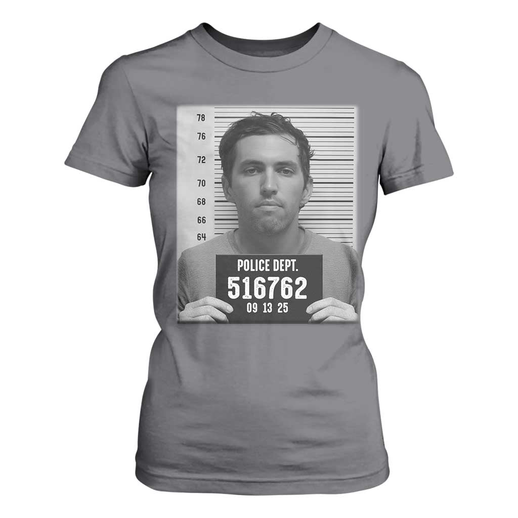 Tyler Robinson Mugshot T Shirt For Women Justice For Charlie Kirk TS02 Charcoal Print Your Wear