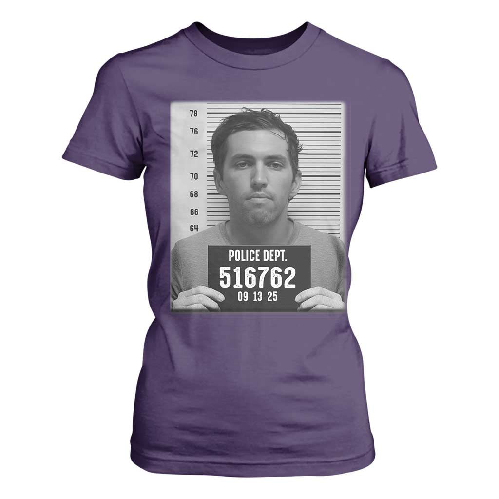 Tyler Robinson Mugshot T Shirt For Women Justice For Charlie Kirk TS02 Purple Print Your Wear