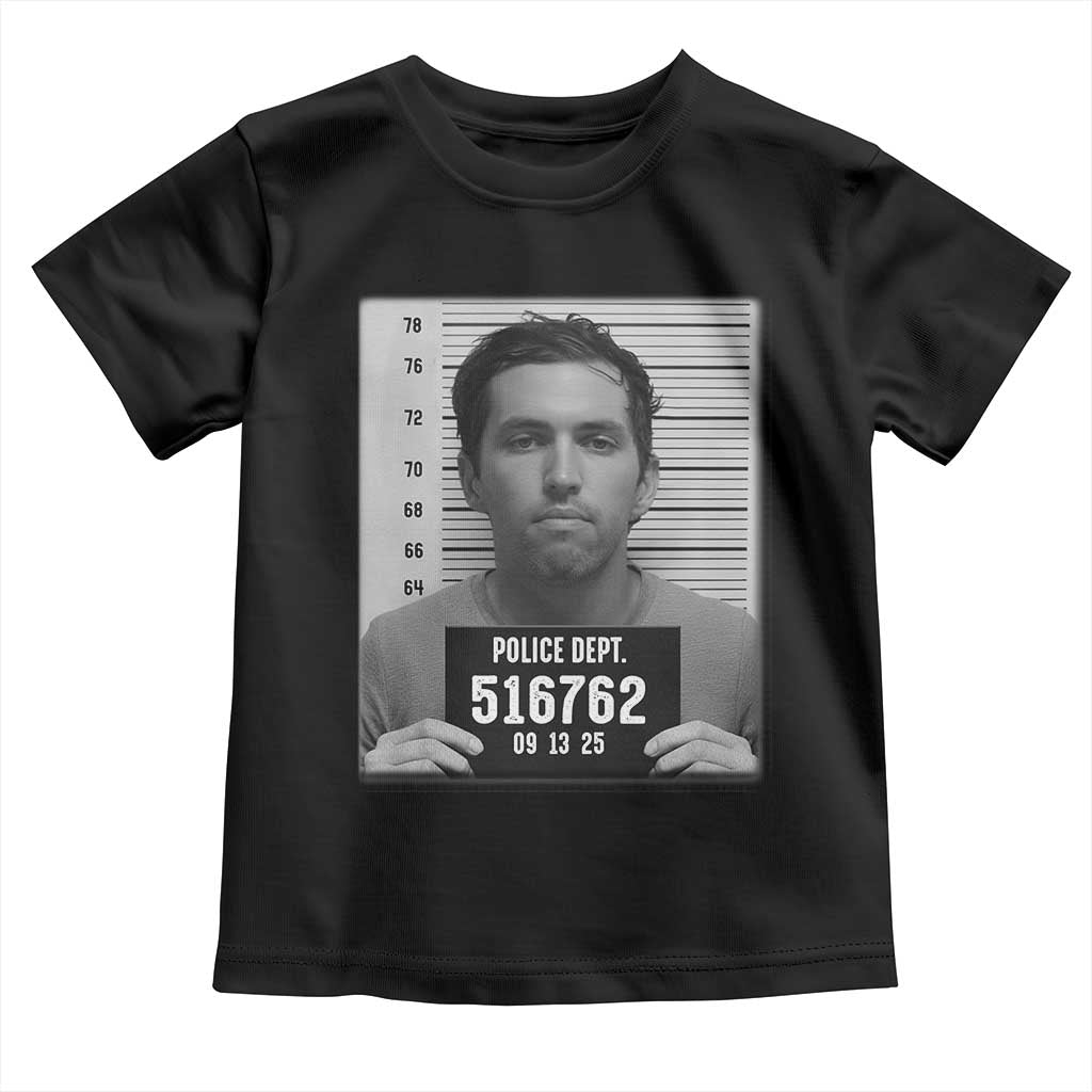 Tyler Robinson Mugshot Toddler T Shirt Justice For Charlie Kirk TS02 Black Print Your Wear