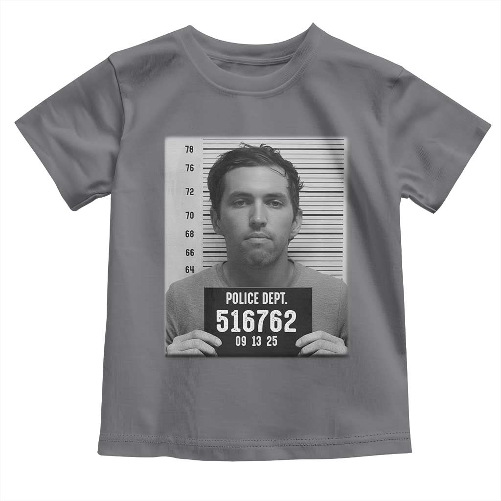 Tyler Robinson Mugshot Toddler T Shirt Justice For Charlie Kirk TS02 Charcoal Print Your Wear