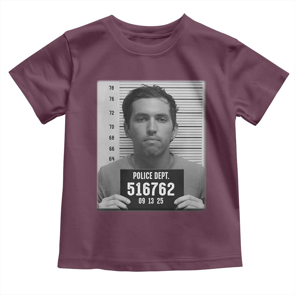 Tyler Robinson Mugshot Toddler T Shirt Justice For Charlie Kirk TS02 Maroon Print Your Wear