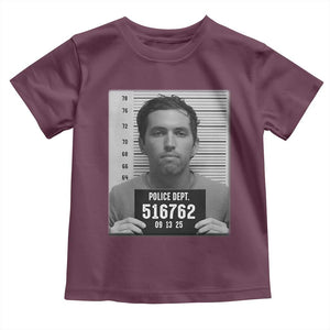 Tyler Robinson Mugshot Toddler T Shirt Justice For Charlie Kirk TS02 Maroon Print Your Wear