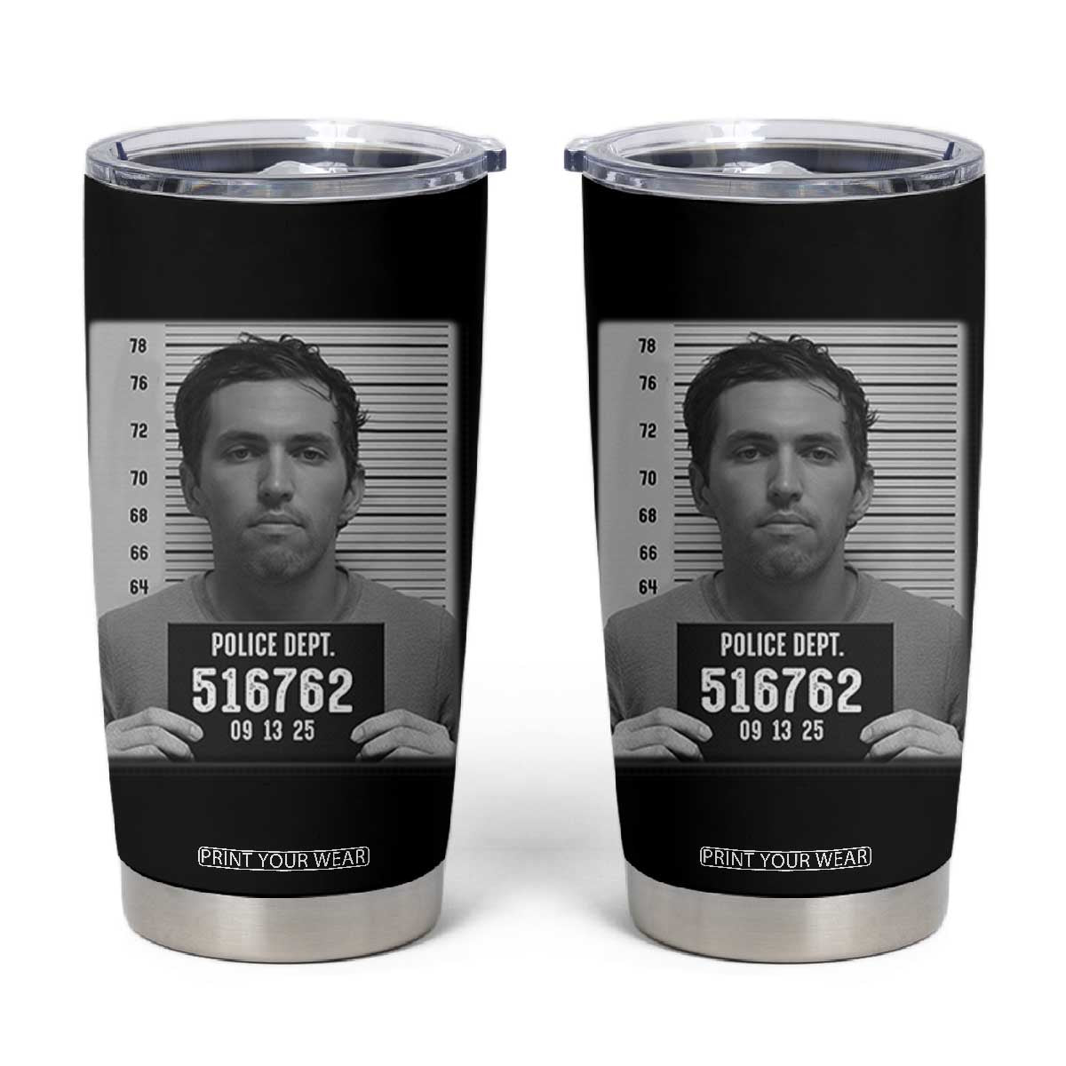Tyler Robinson Mugshot Tumbler Cup Justice For Charlie Kirk TS02 Black Print Your Wear