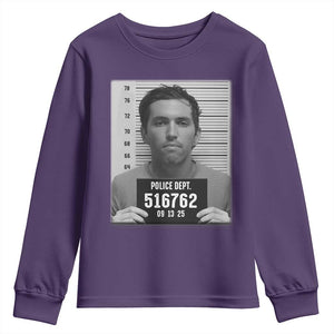 Tyler Robinson Mugshot Youth Sweatshirt Justice For Charlie Kirk TS02 Purple Print Your Wear