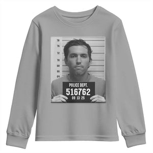 Tyler Robinson Mugshot Youth Sweatshirt Justice For Charlie Kirk TS02 Sport Gray Print Your Wear