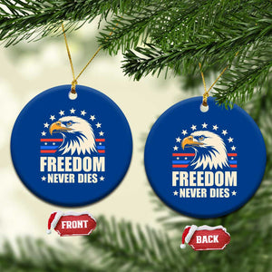 Freedom Never Dies Ceramic Ornament Bold Patriotic Eagle Graphic for True American Patriots TS02 1pc Blue Print Your Wear