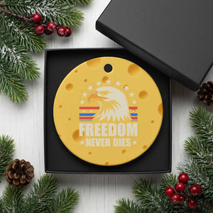 Freedom Never Dies Ceramic Ornament Bold Patriotic Eagle Graphic for True American Patriots TS02 1pc Yellow Cheese Print Your Wear