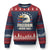 Freedom Never Dies Ugly Christmas Sweater Bold Patriotic Eagle Graphic for True American Patriots TS02 Navy Red Print Your Wear