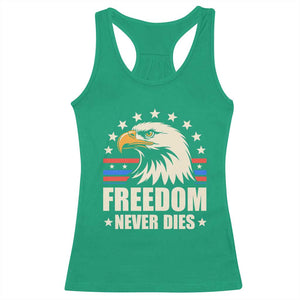 Freedom Never Dies Racerback Tank Top Bold Patriotic Eagle Graphic for True American Patriots TS02 Irish Green Print Your Wear