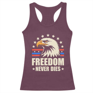 Freedom Never Dies Racerback Tank Top Bold Patriotic Eagle Graphic for True American Patriots TS02 Maroon Print Your Wear