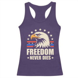 Freedom Never Dies Racerback Tank Top Bold Patriotic Eagle Graphic for True American Patriots TS02 Purple Print Your Wear
