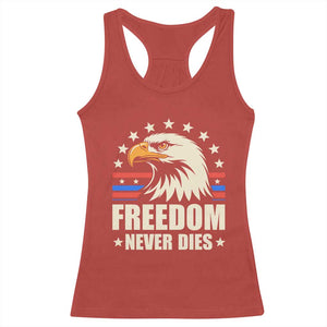 Freedom Never Dies Racerback Tank Top Bold Patriotic Eagle Graphic for True American Patriots TS02 Red Print Your Wear