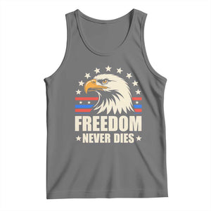 Freedom Never Dies Tank Top Bold Patriotic Eagle Graphic for True American Patriots TS02 Black Heather Print Your Wear