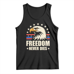 Freedom Never Dies Tank Top Bold Patriotic Eagle Graphic for True American Patriots TS02 Black Print Your Wear