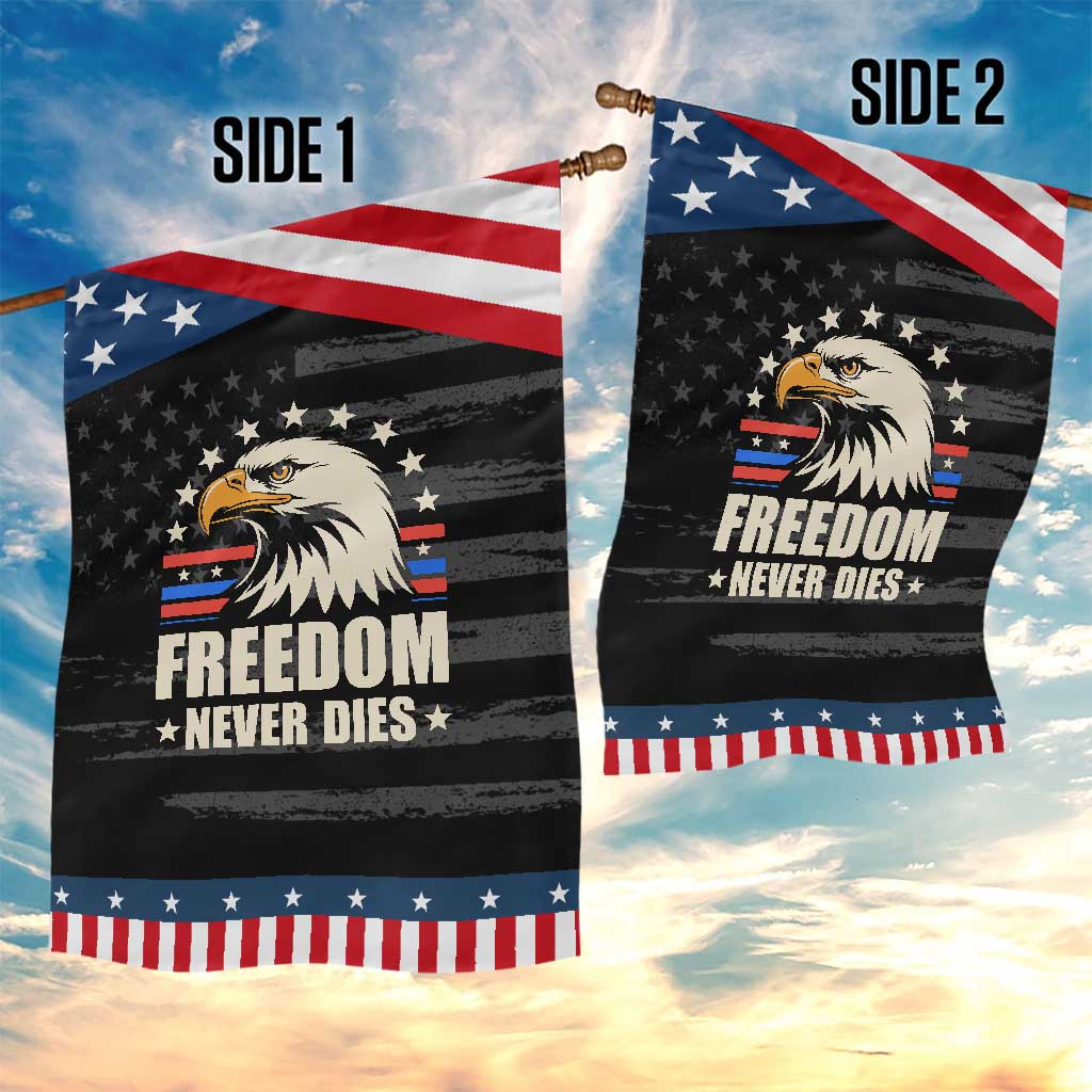Freedom Never Dies Garden Flag Bold Patriotic Eagle Graphic for True American Patriots TS02 Print Your Wear