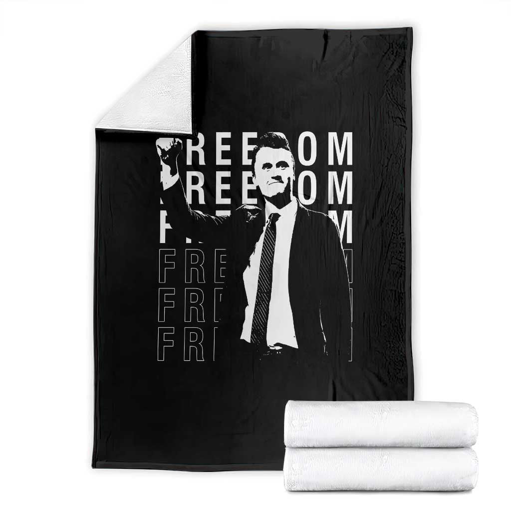 Freedom Charlie Kirk Tribute Throw Blanket A True Patriot Leagacy Memorial TS02 Black Print Your Wear