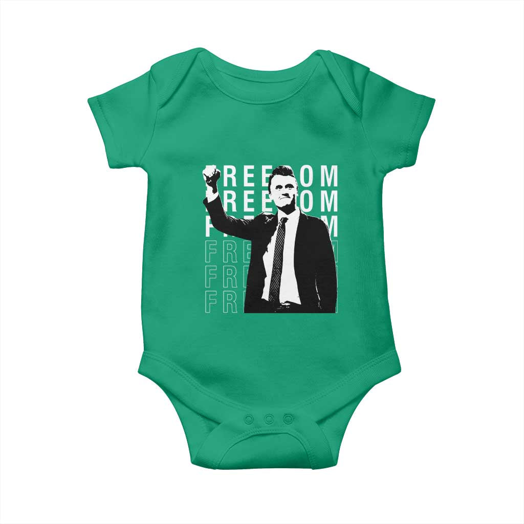 Freedom Charlie Kirk Tribute Baby Onesie A True Patriot Leagacy Memorial TS02 Irish Green Print Your Wear