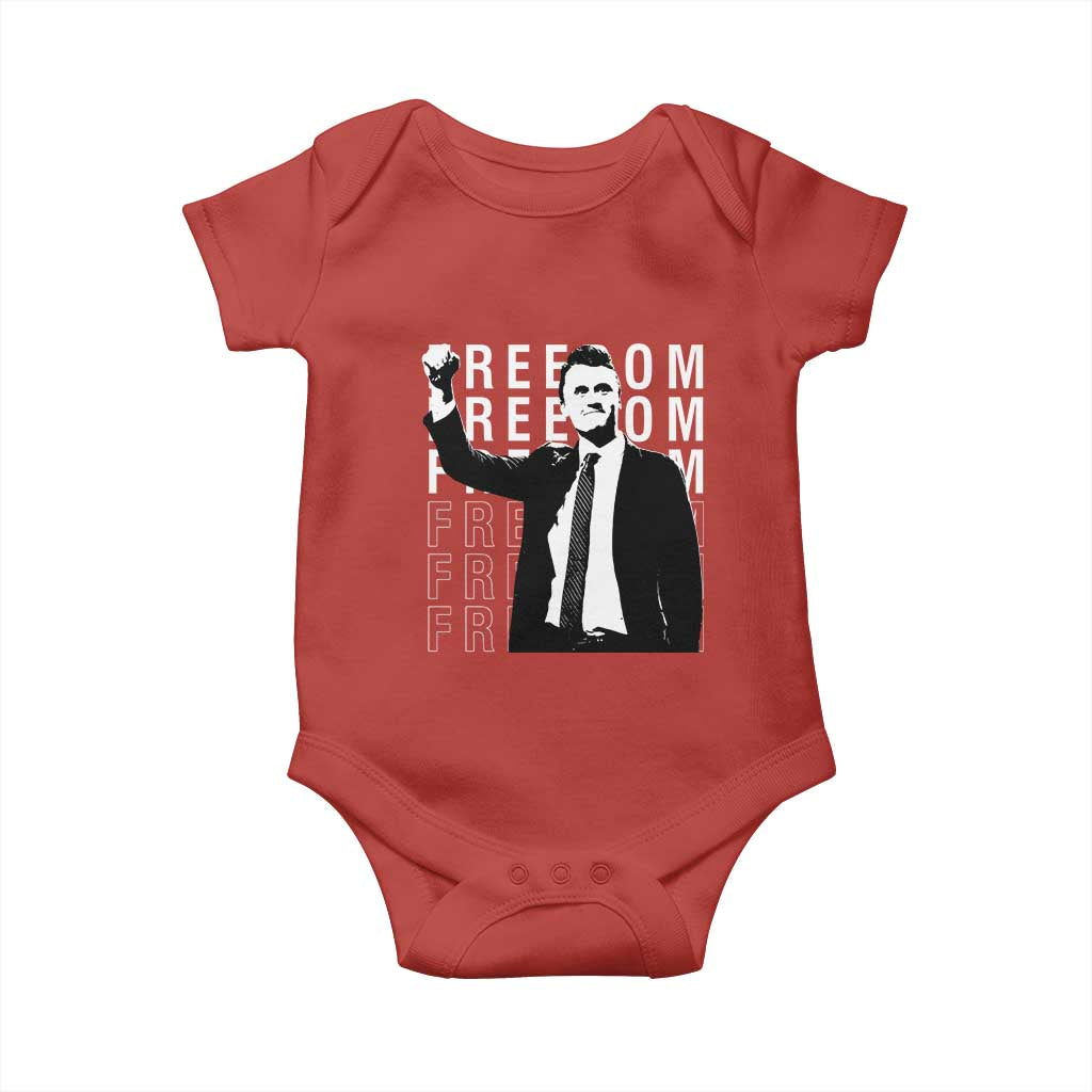 Freedom Charlie Kirk Tribute Baby Onesie A True Patriot Leagacy Memorial TS02 Red Print Your Wear